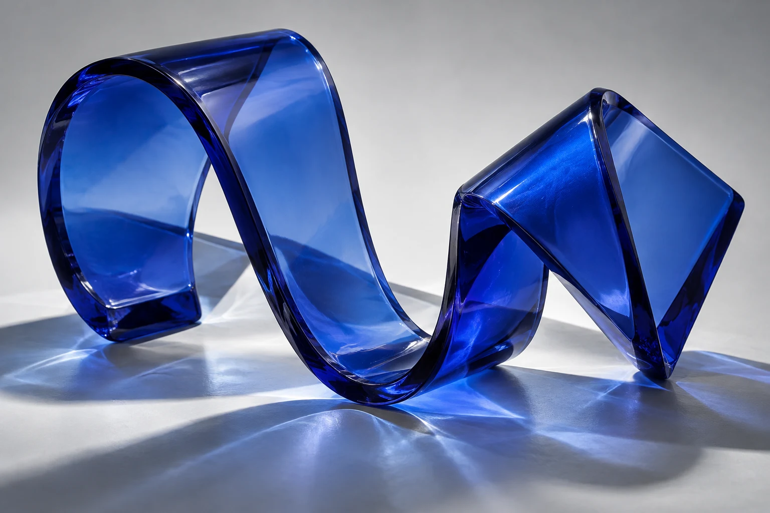 Cobalt glass sculpture